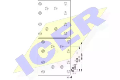 Комплект тормозных башмаков, барабанные тормоза ICER 21 9553 00